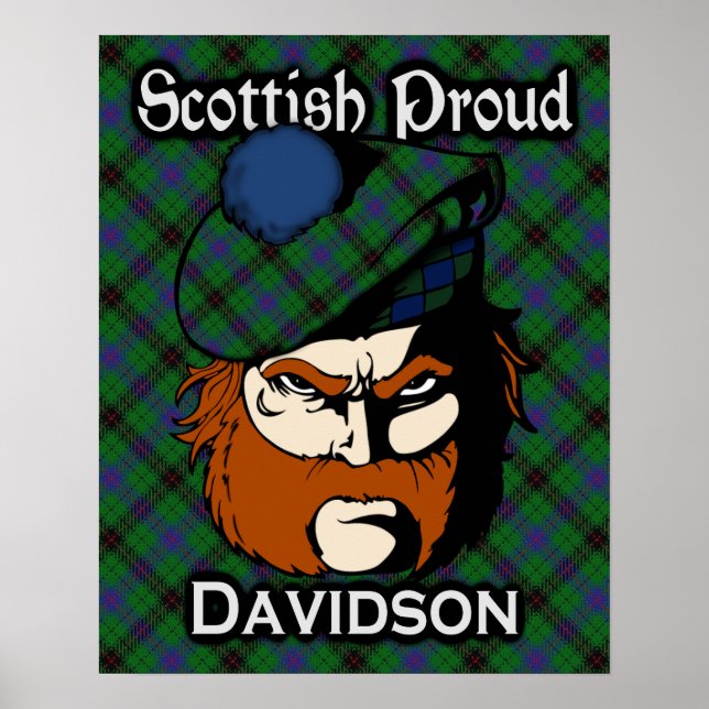 Clan Davidson Scottish Tartan Poster (Frente)