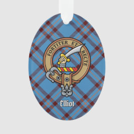Clan Elliot Crest sobre o Antigo Ornamento do Tart