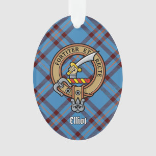 Clan Elliot Crest sobre o Antigo Ornamento do Tart