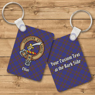 Clan Elliot Crest sobre o moderno Chaveiro de Tart
