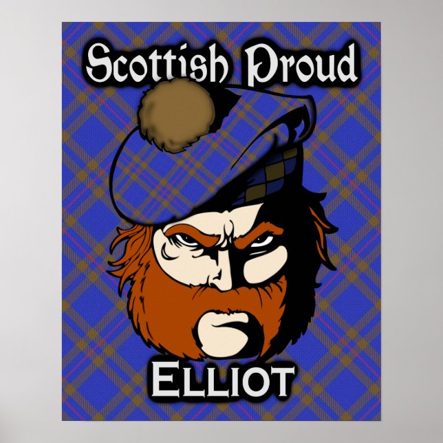 Clan Elliot Scottish Tartan Poster (Frente)