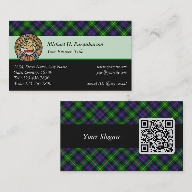 Clan Farquharson Tartan Cartão de visita (Frente/Verso)