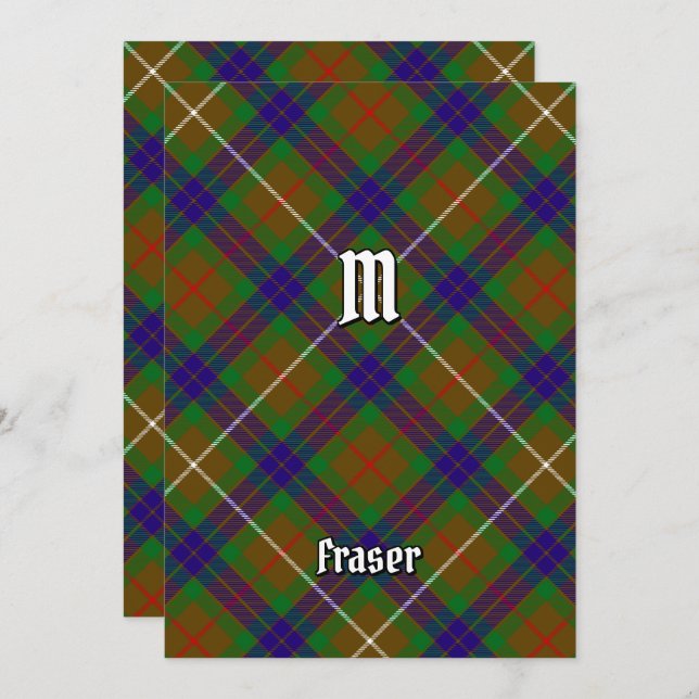 Clan Fraser caçando convite do Tartan (Frente/Verso)