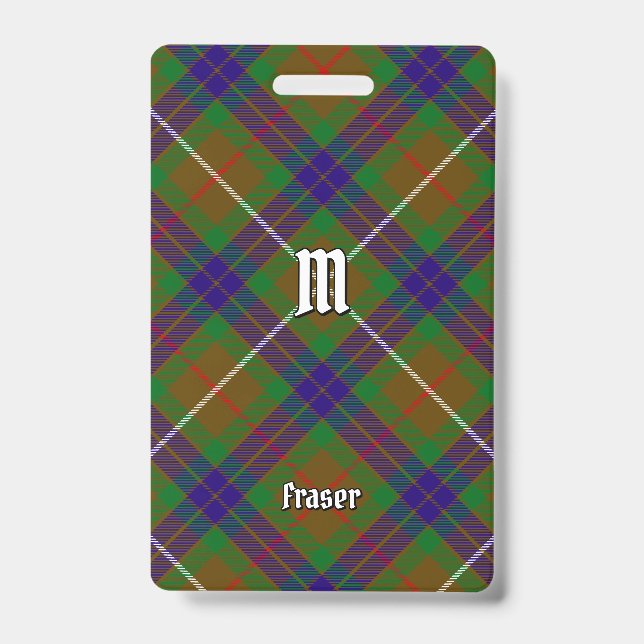 Clan Fraser caçando Crachá de Tartan (Frente)