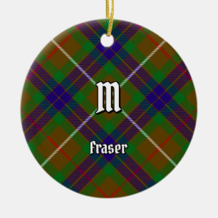 Clan Fraser caçando ornamento cerâmico de Tartan