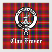 Clan Fraser Crest Crachá e Tartan Window Cling