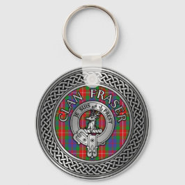 Clan Fraser Crest & Tartan Knot Chaveiro
