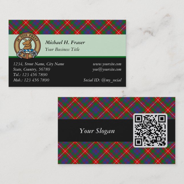 Clan Fraser do Cartão de visita Lovat Tartan (Frente/Verso)