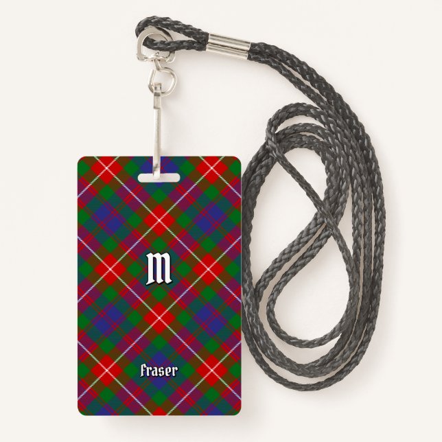 Clan Fraser do Crachá Lovat Tartan (Frente com cordão)