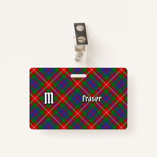 Clan Fraser do Crachá Lovat Tartan (Frente com Clipe)
