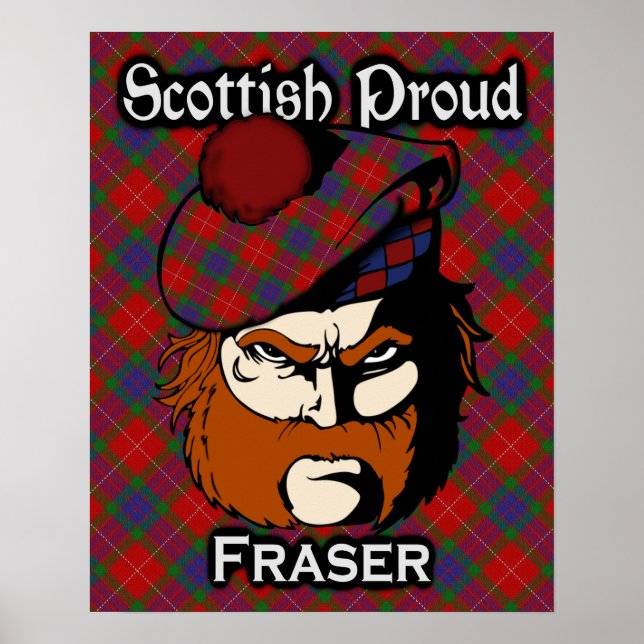 Clan Fraser Scottish Tartan Poster (Frente)