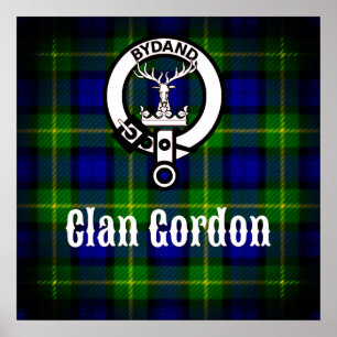 Clan Gordon Crest e Tartan Poster