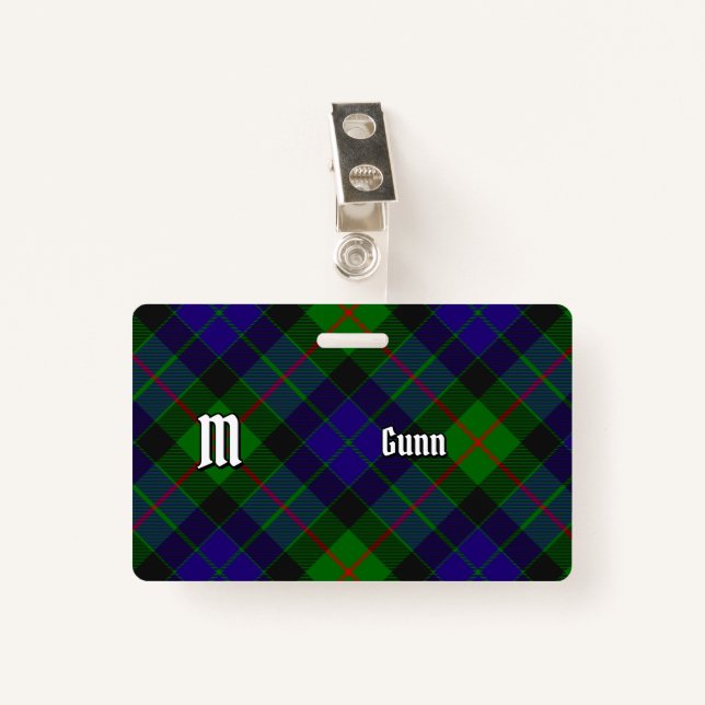 Clan Gunn Tartan Crachá (Frente com Clipe)