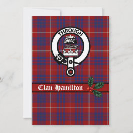 Clan Hamilton Crest e Tartan Cartão de Natal