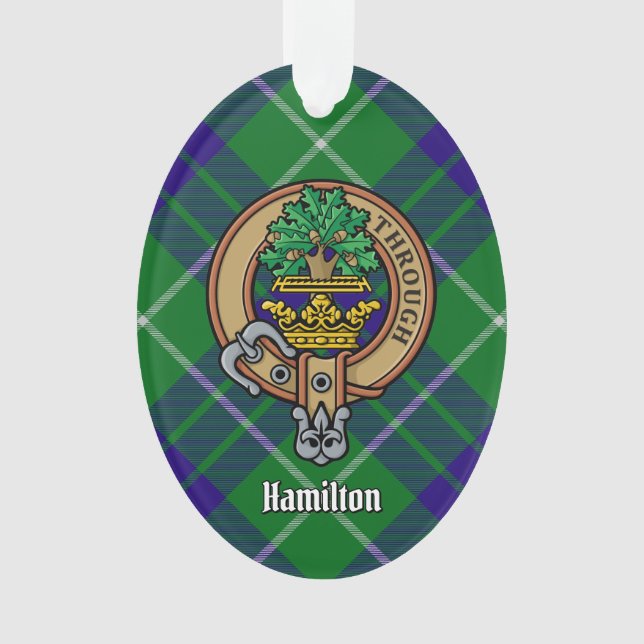 Clan Hamilton Crest sobre a Caça ao Ornamento do T (Frente)
