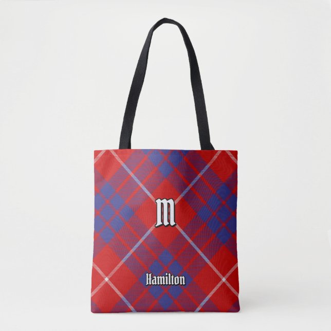 Clan Hamilton Red Tartan Tote Bag (Frente)