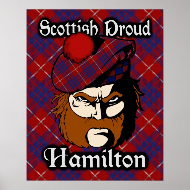 Clan Hamilton Scottish Tartan Poster (Frente)