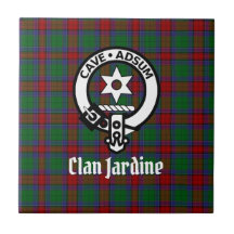 Clan Jardine Crest Crachá E Tartan