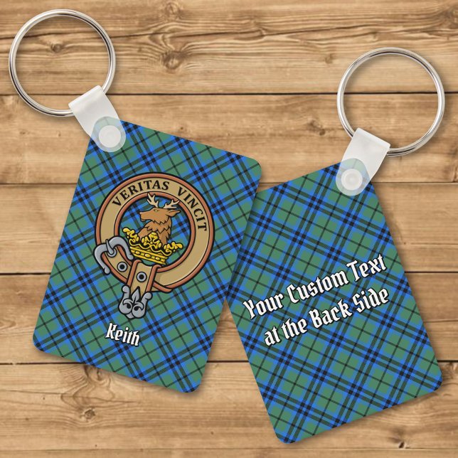 Clan Keith Crest sobre Tartan Chaveiro (Criador carregado)