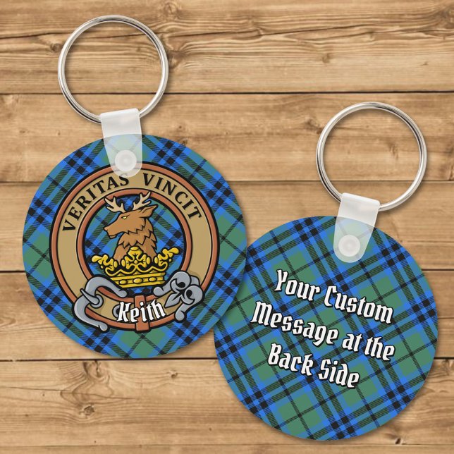 Clan Keith Crest sobre Tartan Chaveiro (Criador carregado)
