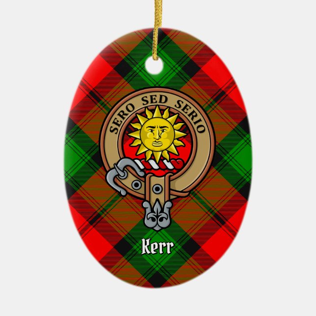 Clan Kerr Crest sobre o ornamento cerâmico de Tart (Frente)