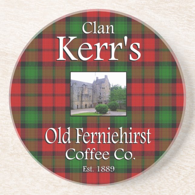 Clan Kerr's Old Ferniehirst Coffee Co. Porta copos (Frente)