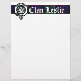 Clan Leslie Tartan & Crest Letterhead