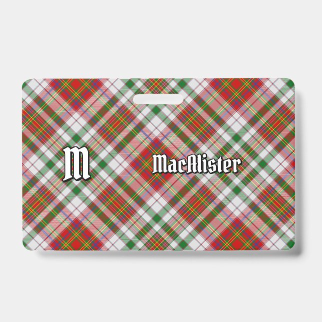 Clan MacAlister Vestir Crachá Tartan (Frente)