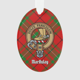 Clan MacAulay Crest sobre Ornamento Tartan