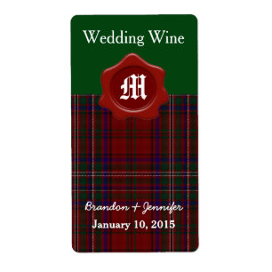 Clan MacClure Xadrez Casamento Mini Etiquetas de V