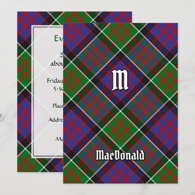 Clan MacDonald do Convite Tartan Clanranald (Frente/Verso)