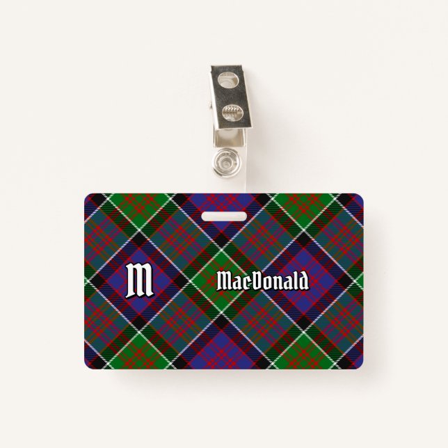 Clan MacDonald do Crachá Clanranald Tartan (Frente com Clipe)