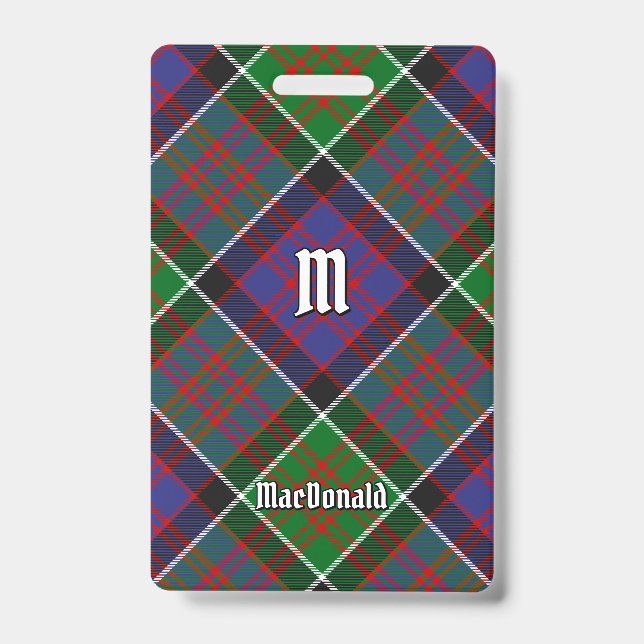 Clan MacDonald do Crachá Clanranald Tartan (Frente)