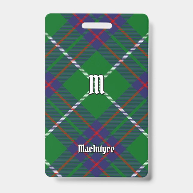 Clan MacIntyre caçando Crachá de Tartan (Frente)