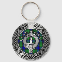 Clan MacKay Crest & Tartan Knot Chaveiro