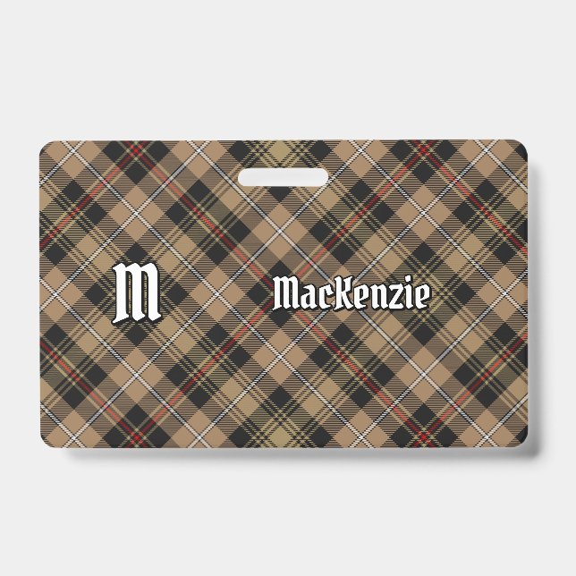 Clan MacKenzie Brown caçando Crachá de Tartan (Front)