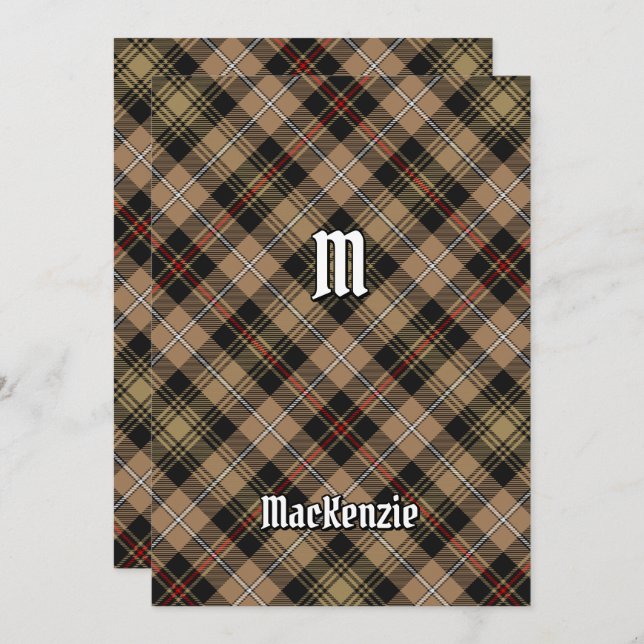 Clan MacKenzie caçando Brown Tartan Convite (Frente/Verso)