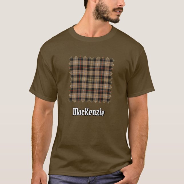 Clan MacKenzie caçando camiseta Brown Tartan (Frente)