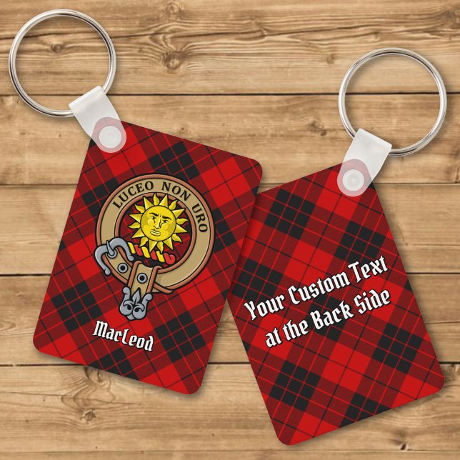 Clan MacLeod de Raasay Crest sobre Tartan Chaveiro (Criador carregado)