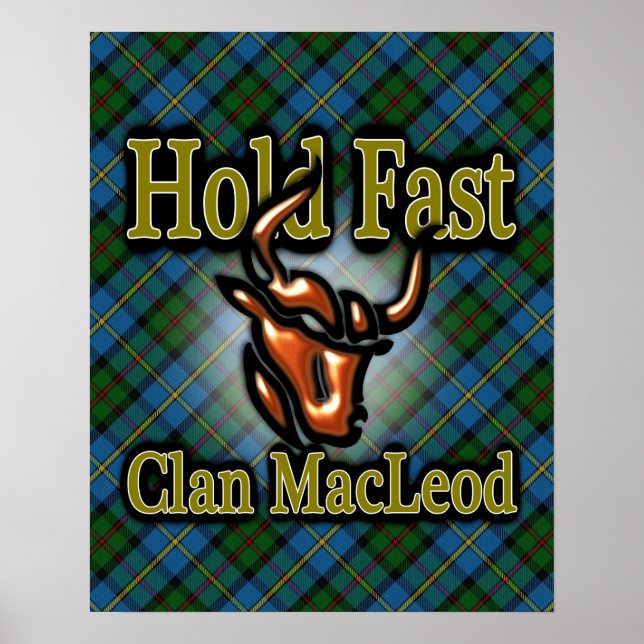 Clan MacLeod Scottish Tartan hold Fast Poster (Frente)
