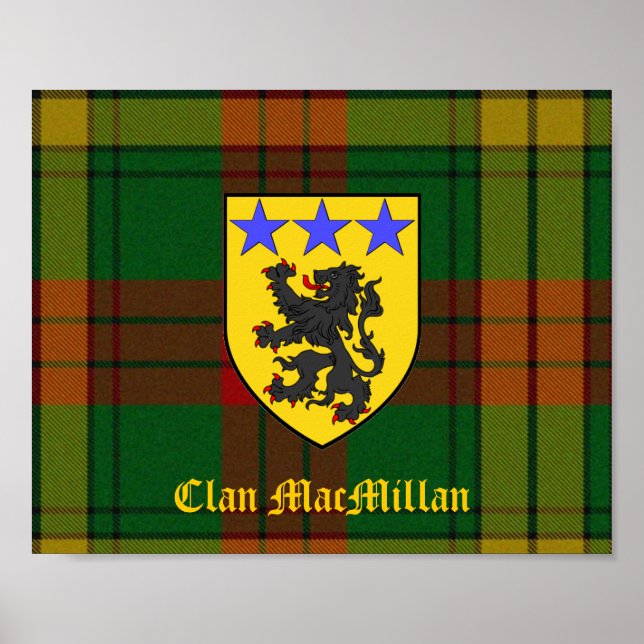 Clan MacMillan Tartan e Poster de blindagem (Frente)