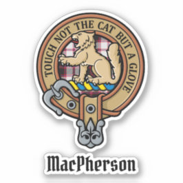 Clan MacPherson Crest sobre a caça ao adesivo de T