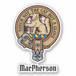 Clan MacPherson Crest sobre a caça ao adesivo de T