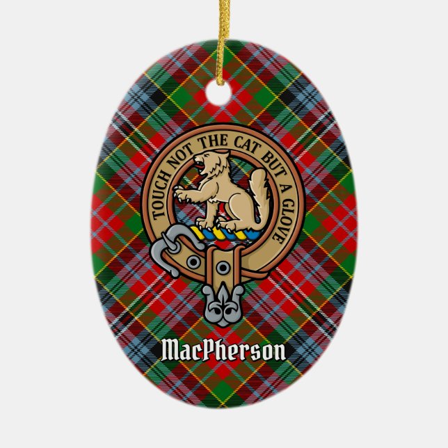 Clan MacPherson Crest sobre o ornamento cerâmico d (Frente)