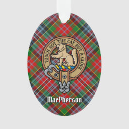 Clan MacPherson Crest sobre Ornamento Tartan