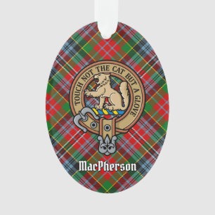 Clan MacPherson Crest sobre Ornamento Tartan