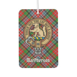 Clan MacPherson Crest sobre Tartan Air Freshener