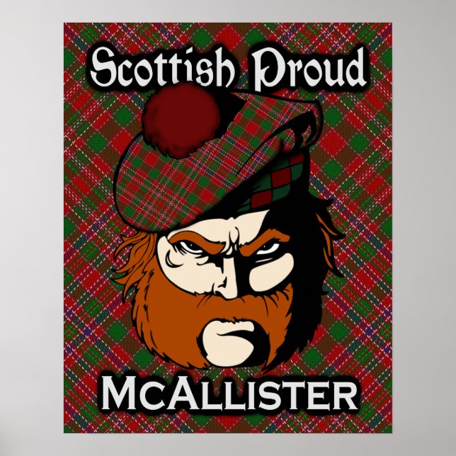 Clan McAllister Scottish Tartan Poster (Frente)