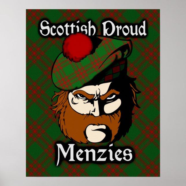Clan Menzies Scottish Tartan Poster (Frente)