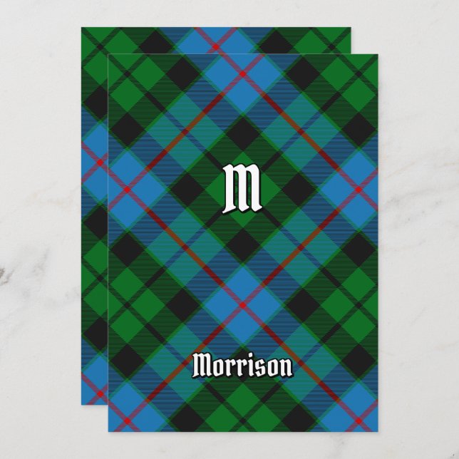 Clan Morrison Caçando Convite Tartan (Frente/Verso)